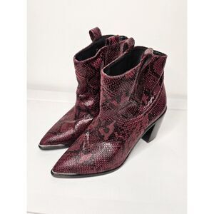 Steve Madden Women's Zora Snake Print Swiftie Vibes Cowboy Bootie Boots Size 6‎
